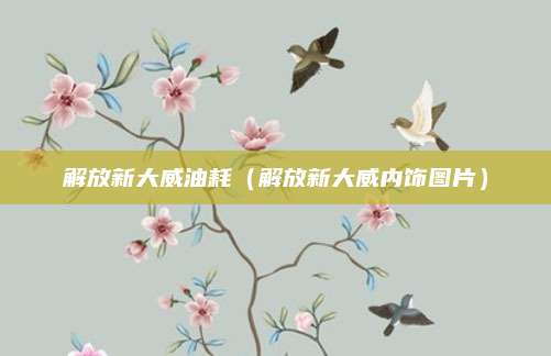 解放新大威油耗(解放新大威内饰图片)