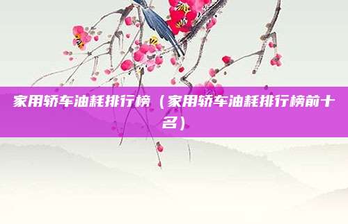 家用轿车油耗排行榜（家用轿车油耗排行榜前十名）
