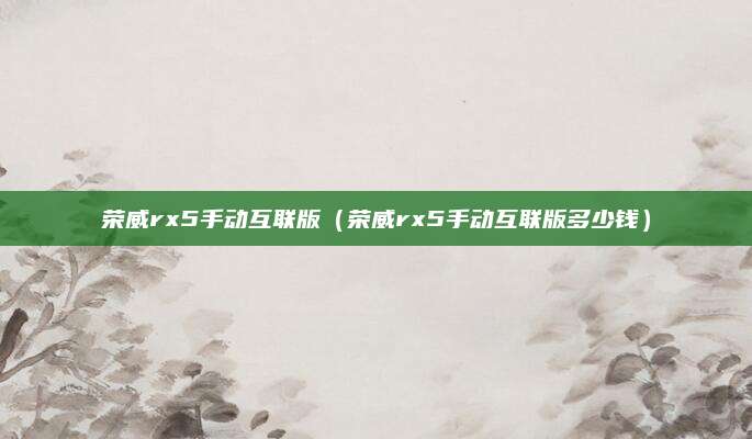 荣威rx5手动互联版(荣威rx5手动互联版多少钱)