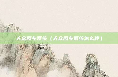 大众原车系统(大众原车系统怎么样)