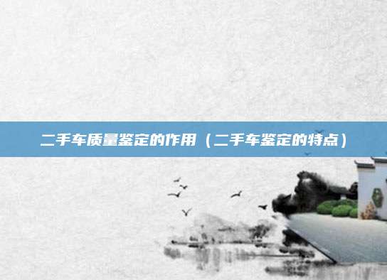 二手车质量鉴定的作用（二手车鉴定的特点）