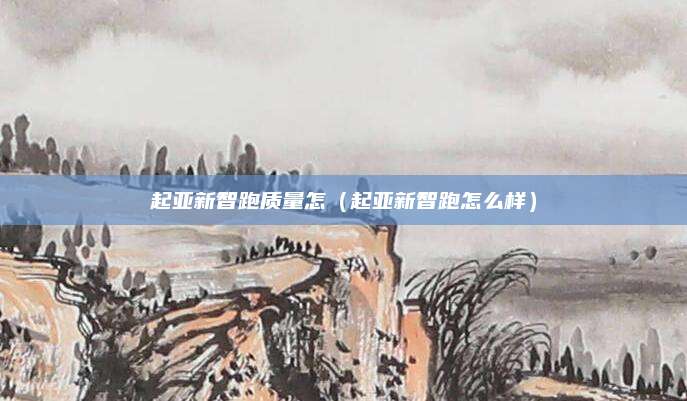 起亚新智跑质量怎(起亚新智跑怎么样)