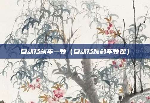 自动挡刹车一顿(自动挡踩刹车顿挫)