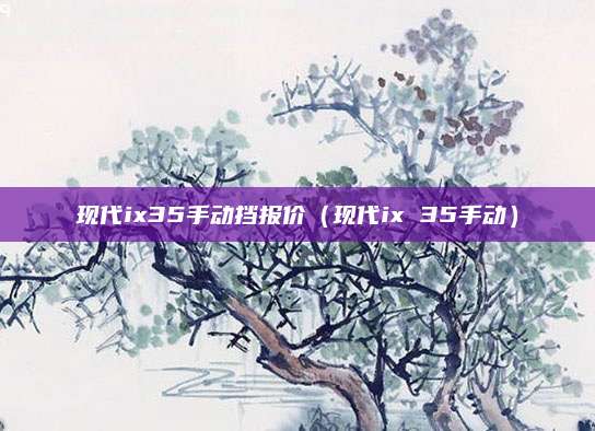 现代ix35手动挡报价(现代ix 35手动)