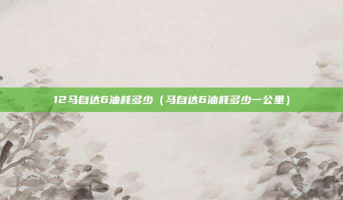 12马自达6油耗多少(马自达6油耗多少一公里)