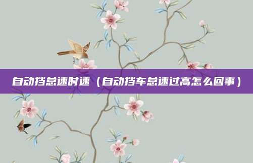 自动挡怠速时速（自动挡车怠速过高怎么回事）