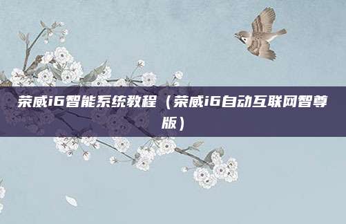 荣威i6智能系统教程(荣威i6自动互联网智尊版)
