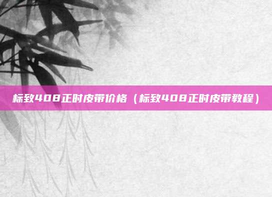 标致408正时皮带价格(标致408正时皮带教程)