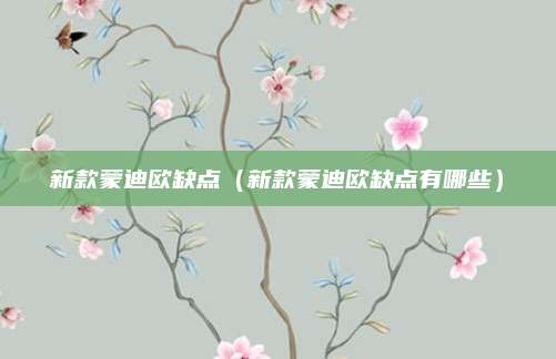 新款蒙迪欧缺点(新款蒙迪欧缺点有哪些)