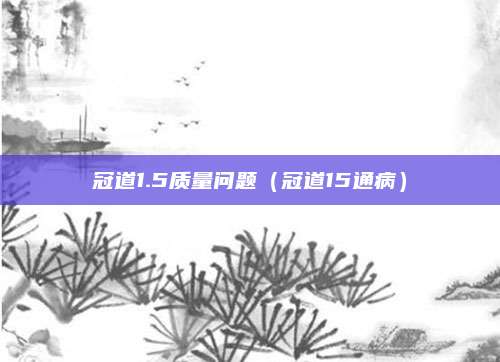 冠道1.5质量问题(冠道15通病)