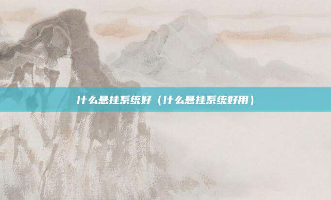 什么悬挂系统好(什么悬挂系统好用)