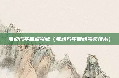 电动汽车自动驾驶(电动汽车自动驾驶技术)