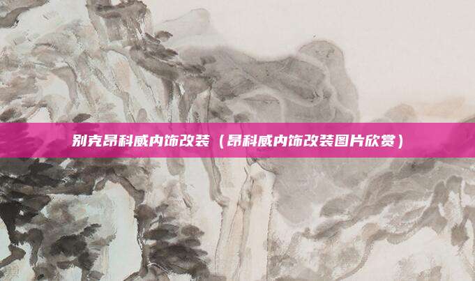 别克昂科威内饰改装（昂科威内饰改装图片欣赏）
