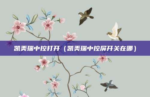 凯美瑞中控打开(凯美瑞中控屏开关在哪)