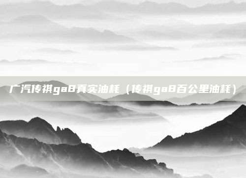 广汽传祺ga8真实油耗(传祺ga8百公里油耗)