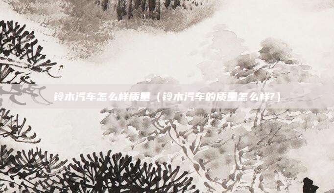 铃木汽车怎么样质量（铃木汽车的质量怎么样?）