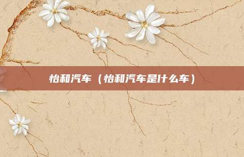 怡和汽车(怡和汽车是什么车)