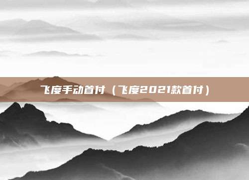 飞度手动首付(飞度2021款首付)