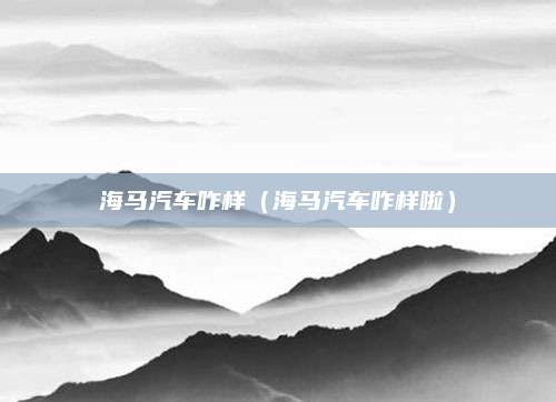 海马汽车咋样(海马汽车咋样啦)