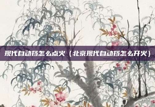 现代自动挡怎么点火(北京现代自动挡怎么开火)