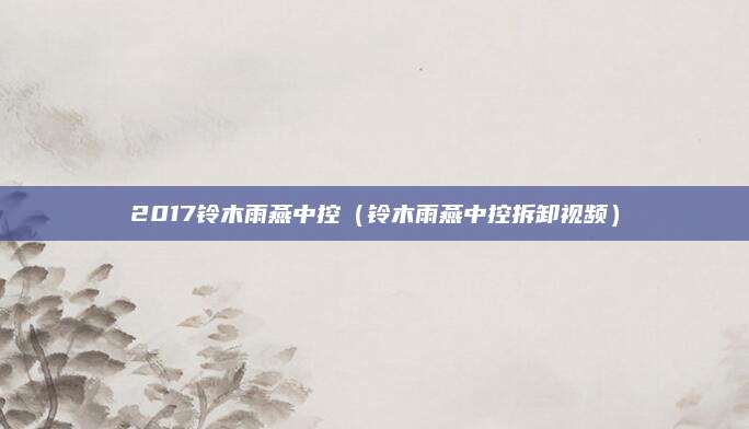 2017铃木雨燕中控(铃木雨燕中控拆卸视频)