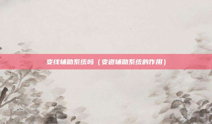 变线辅助系统吗（变道辅助系统的作用）