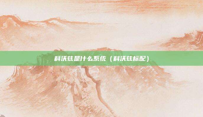 科沃兹是什么系统(科沃兹标配)