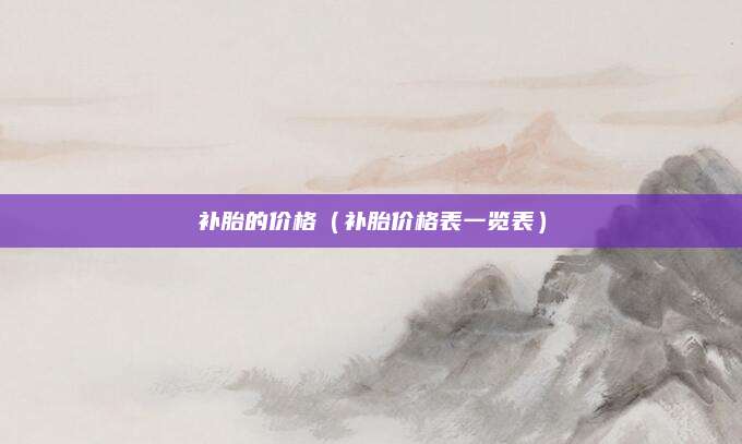 补胎的价格(补胎价格表一览表)