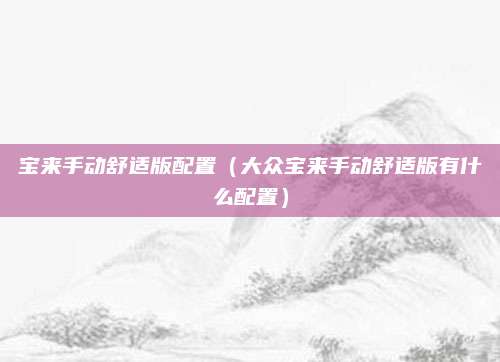 宝来手动舒适版配置(大众宝来手动舒适版有什么配置)