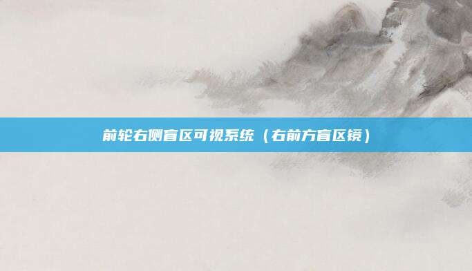 前轮右侧盲区可视系统(右前方盲区镜)