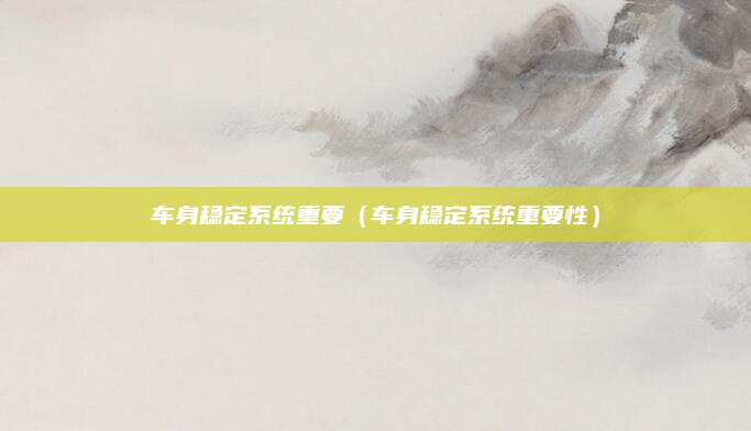 车身稳定系统重要（车身稳定系统重要性）