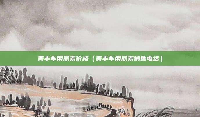 美丰车用尿素价格(美丰车用尿素销售电话)