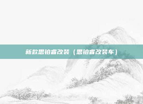 新款思铂睿改装(思铂睿改装车)