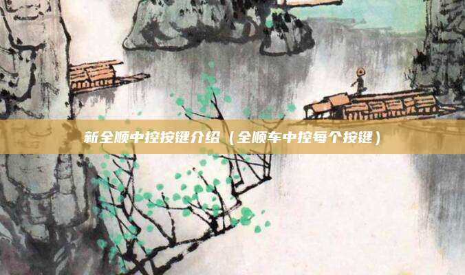 新全顺中控按键介绍(全顺车中控每个按键)