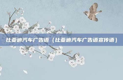 比亚迪汽车广告语(比亚迪汽车广告语宣传语)