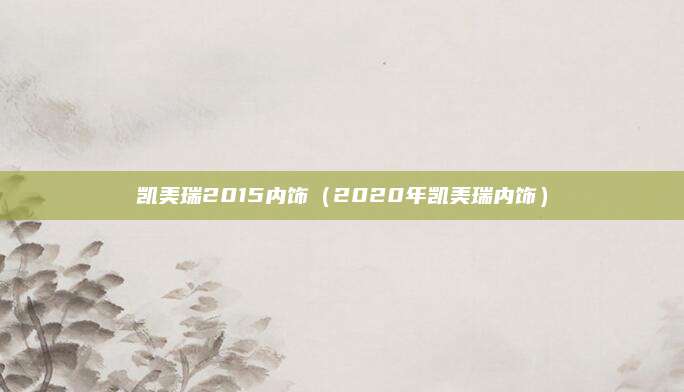 凯美瑞2015内饰(2020年凯美瑞内饰)