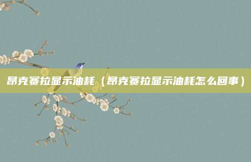 昂克赛拉显示油耗(昂克赛拉显示油耗怎么回事)