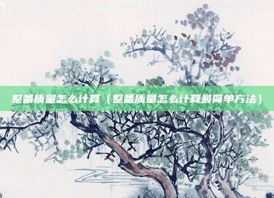 整备质量怎么计算(整备质量怎么计算最简单方法)