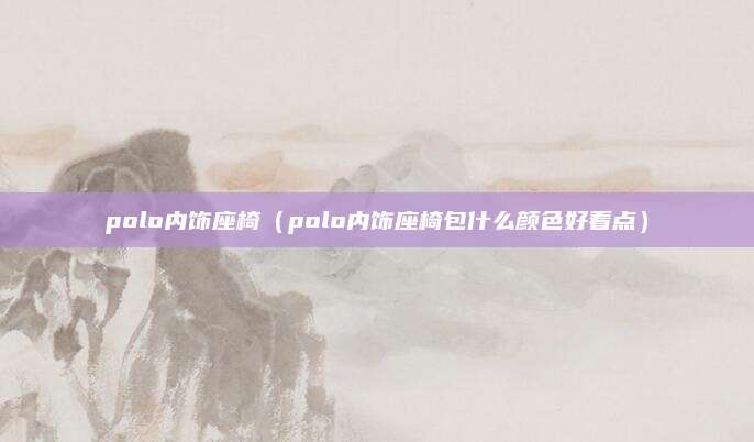 polo内饰座椅(polo内饰座椅包什么颜色好看点)