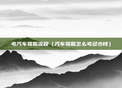 考汽车驾照流程(汽车驾照怎么考多少钱)