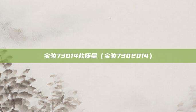 宝骏73014款质量(宝骏7302014)