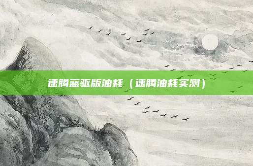 速腾蓝驱版油耗(速腾油耗实测)