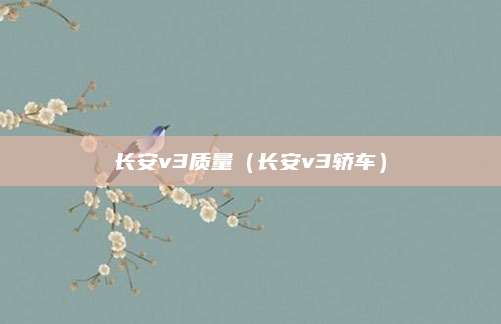长安v3质量(长安v3轿车)