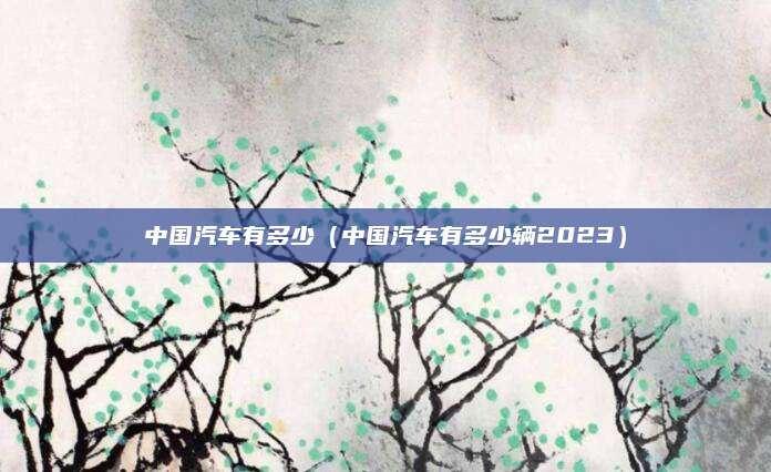 中国汽车有多少(中国汽车有多少辆2023)