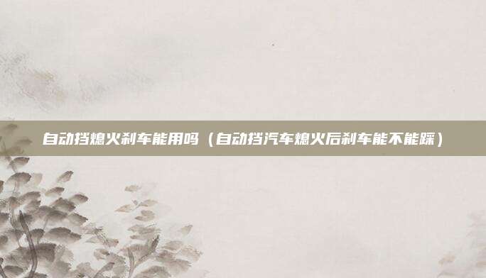 自动挡熄火刹车能用吗(自动挡汽车熄火后刹车能不能踩)