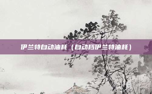 伊兰特自动油耗（自动档伊兰特油耗）