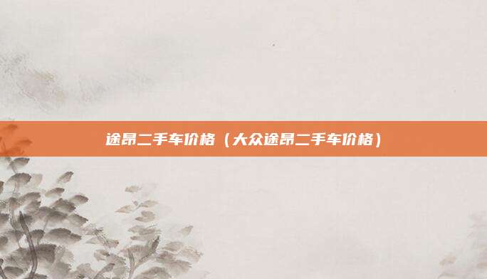 途昂二手车价格（大众途昂二手车价格）