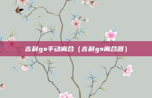 吉利gs手动离合(吉利gs离合器)