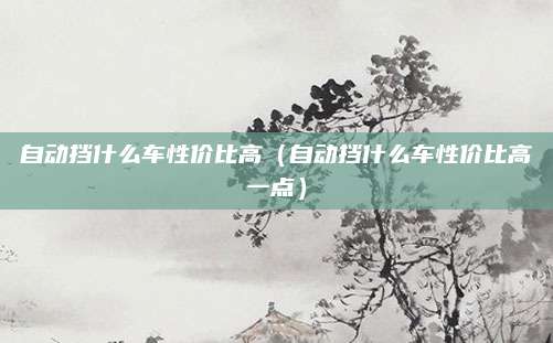 自动挡什么车性价比高（自动挡什么车性价比高一点）
