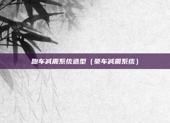 跑车减震系统造型(豪车减震系统)